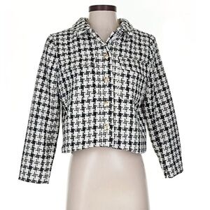 Rachel Zoe Black and White Houndstooth Jacket